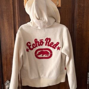 Ecko Red sweater women’s size small white with red lettering